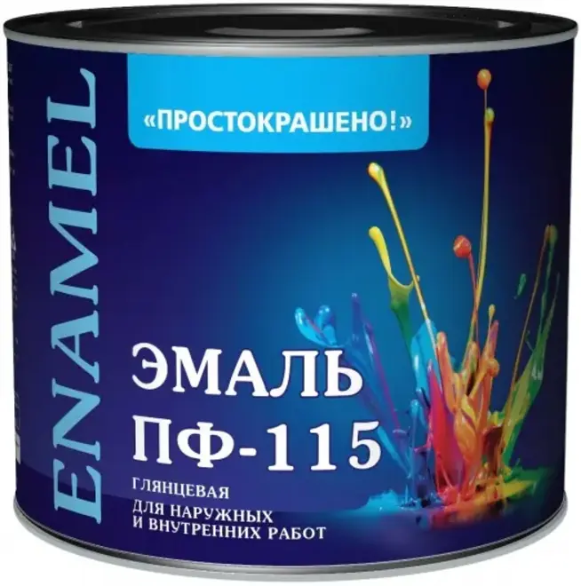 Простокрашено ПФ-115 эмаль для наружных и внутренних работ (1.8 кг) красная