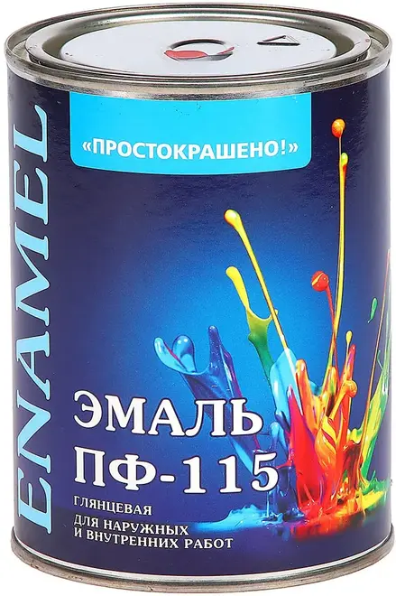 Простокрашено ПФ-115 эмаль для наружных и внутренних работ (800 г) ярко-зеленая