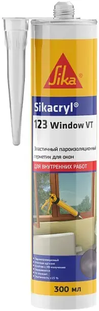 Sika Sikacryl-123 Window VT эластичный пароизоляционный герметик для окон (300 мл) темно-коричневый