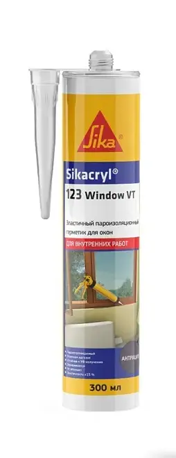 Sika Sikacryl-123 Window VT эластичный пароизоляционный герметик для окон (300 мл) антрацит