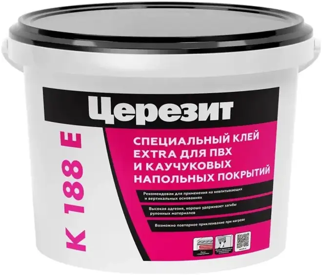 Церезит К 188 E Extra специальный клей для ПВХ и каучуковых покрытий (12 кг)