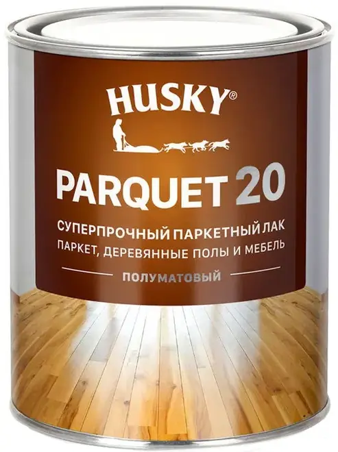 Хаски Parquet 20 суперпрочный паркетный лак полуматовый (900 мл) полуматовый