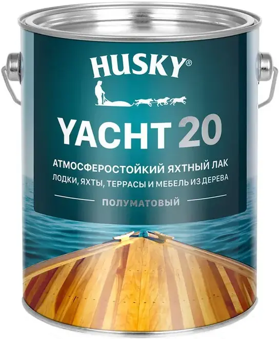 Хаски Yacht 20 атмосферостойкий яхтный лак полуматовый (2.7 л) полуматовый