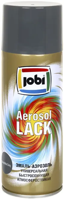 Jobi Aerozollack универсальная эмаль-аэрозоль (520 мл) графит RAL 7024 глянцевая