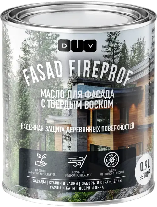 DIV Fasad Fireprof масло для фасада с твердым воском (900 мл) кварцевый-серый BL-0057
