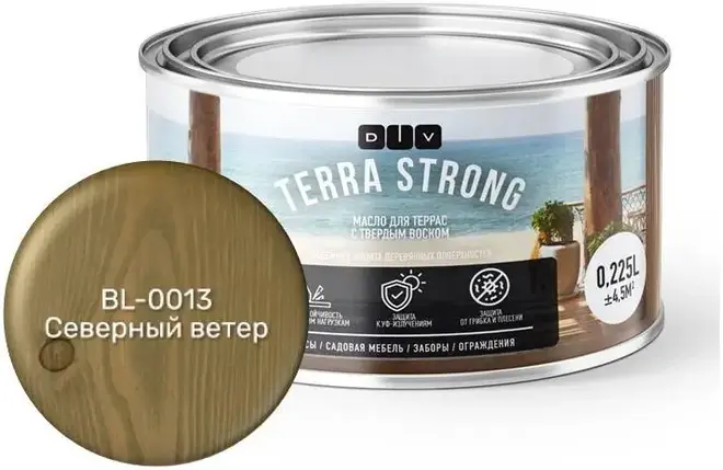 DIV Terra Strong масло для террас с твердым воском (900 мл сафари BL-0042) Россия