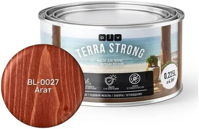 DIV Terra Strong масло для террас с твердым воском (225 мл) агат BL-0027