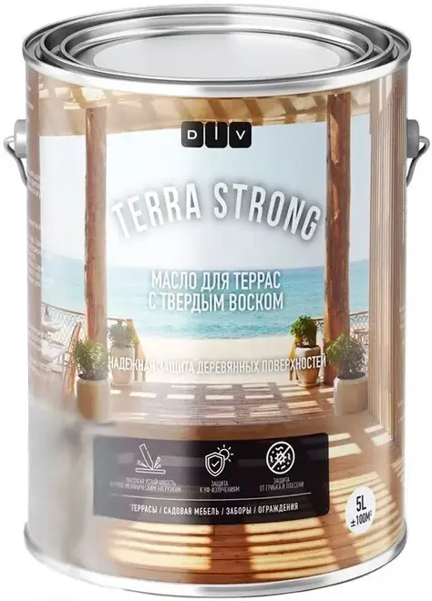 DIV Terra Strong масло для террас с твердым воском (5 л) уголек BL-0055