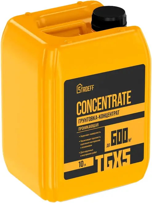 Старатели Stroeff Concentrate TGX5 грунтовка-концентрат проникающая (10 л) бесцветная