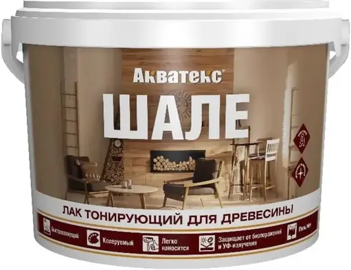 Акватекс Шале лак для древесины тонирующий защитный (2.5 кг) белый
