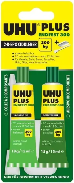 UHU Plus Endfest 300 универсальный эпоксидный клей (2х15 мл в единичном блистере)