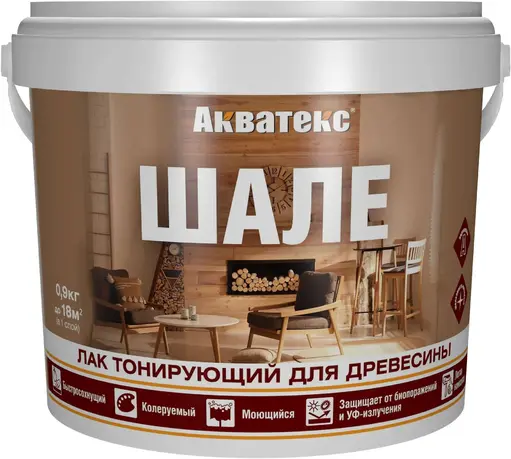 Акватекс Шале лак для древесины тонирующий защитный (900 г) белый