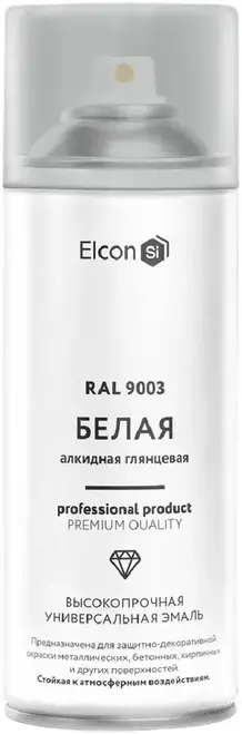 Elcon универсальная алкидная эмаль (520 мл) белая RAL 9003 глянцевая