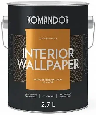 Командор Interior Wallpaper краска для обоев (2.7 л) база А