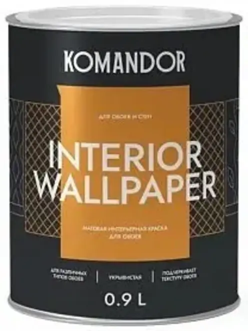 Командор Interior Wallpaper краска для обоев (900 мл) база С