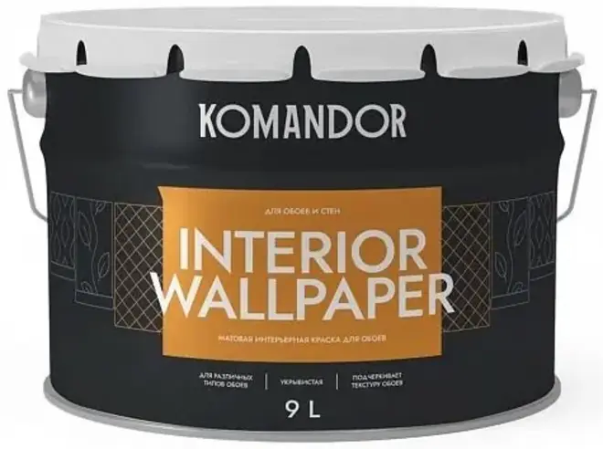 Командор Interior Wallpaper краска для обоев (9 л) база С