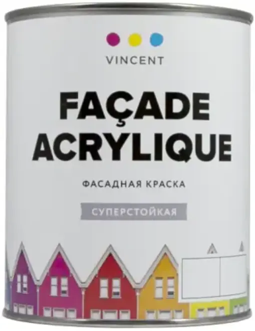 Vincent Facade Acrylique фасадная краска суперстойкая (900 мл) бесцветная
