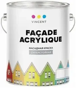 Vincent Facade Acrylique фасадная краска суперстойкая (2.25 л) бесцветная