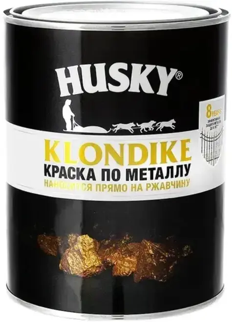 Хаски Klondike краска по металлу (900 мл) золото RAL 1036 глянцевая гладкая