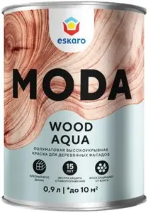 Eskaro Moda Wood Aqua краска для деревянных фасадов (900 мл) бесцветная