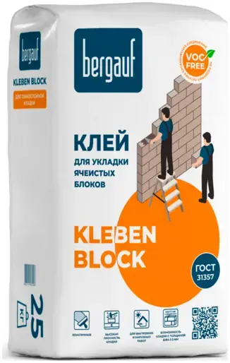 Bergauf Kleben Block смесь клеевая для укладки ячеистых блоков сухая (25 кг)