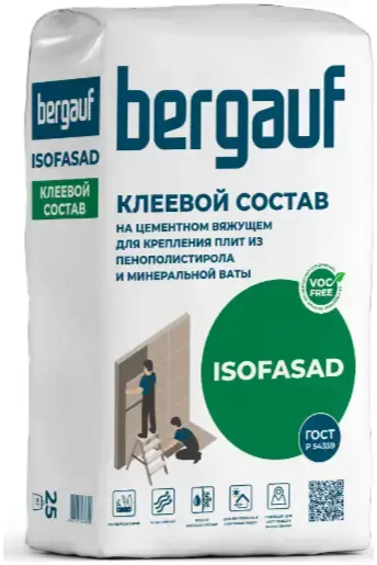 Bergauf Isofasad смесь клеевая для плит из пенополистирола и менеральной ваты (25 кг)