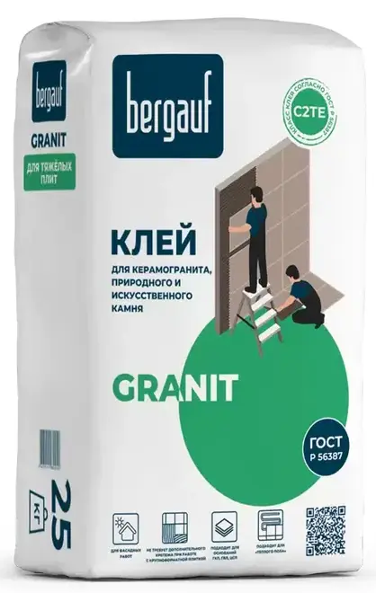Bergauf Granit смесь клеевая для керамогранита и природного камня (25 кг)