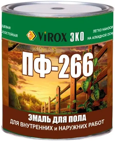 Virox Эко ПФ-266 для Пола эмаль для внутренних и наружных работ (1.8 кг) желто-коричневая