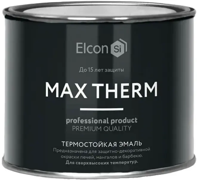 Elcon Max Therm термостойкая эмаль (400 г) серебристая RAL 9006 (700 °C)