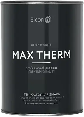 Elcon Max Therm термостойкая эмаль (800 г) черная RAL 9005 (1200 °C)