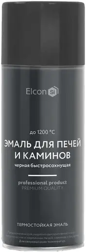 Elcon Max Therm термостойкая эмаль для печей и каминов (520 мл) черная RAL 9005 (1200 °C)
