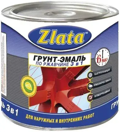 Zlata 3 в 1 грунт-эмаль по ржавчине (800 г) белая