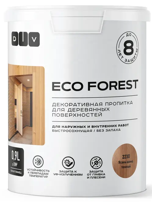 DIV Eco Forest пропитка декоративная с воском для дерева (900 мл) ясень шимо темный BL-2230