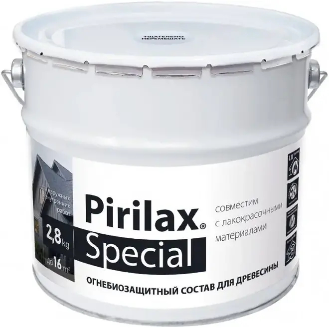 Норт Pirilax Special огнебиозащитный состав для древесины (2.8 кг) белый