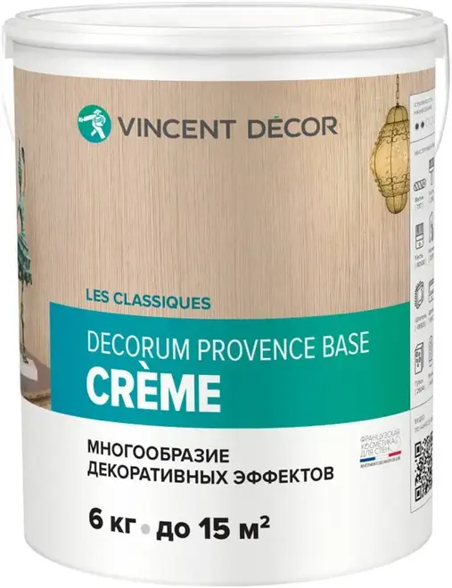 Vincent Decor Decorum Provence Base Crеme декоративная штукатурка многообразие декоративных эффектов (6 кг)