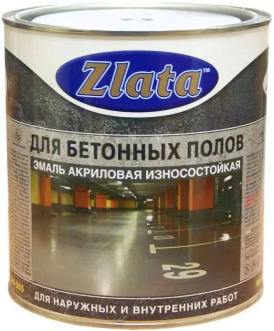 Zlata для Бетонных Полов эмаль акриловая износостойкая (3 кг) белая