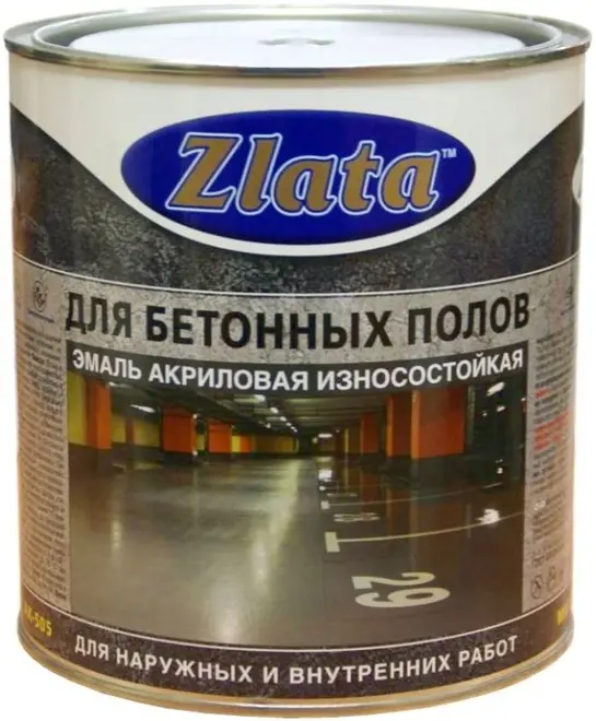 Zlata для Бетонных Полов эмаль акриловая износостойкая (3 кг) черная