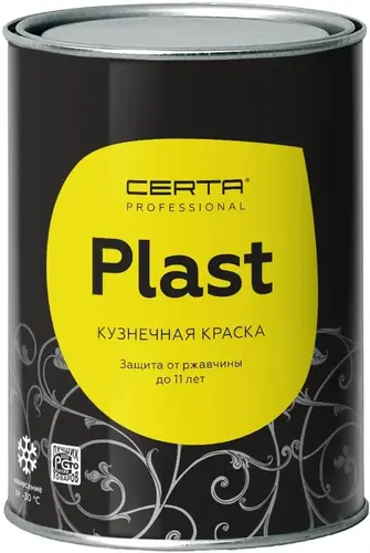 Certa Professional Plast эмаль по металлу (800 г) черная RAL 9005 полуглянцевая (до 150°C)