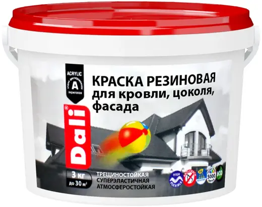 Dali краска резиновая для кровли, цоколя, фасада (12 кг) Y 048