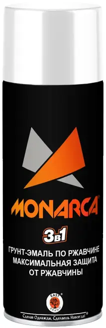 East Brand Monarca 3 в 1 грунт-эмаль по ржавчине (520 мл) белая RAL9003 матовая