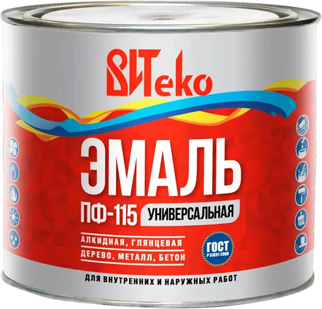Вит Eko ПФ-115 эмаль универсальная (2.6 кг) темно-коричневая (шоколад) глянцевая