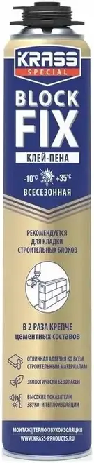 Krass Special Blockfix клей-пена для строительных блоков (750 мл)