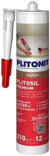 Плитонит Plitosil Premium герметик сверхэластичный санитарный для влажных помещений (310 мл) бежевый