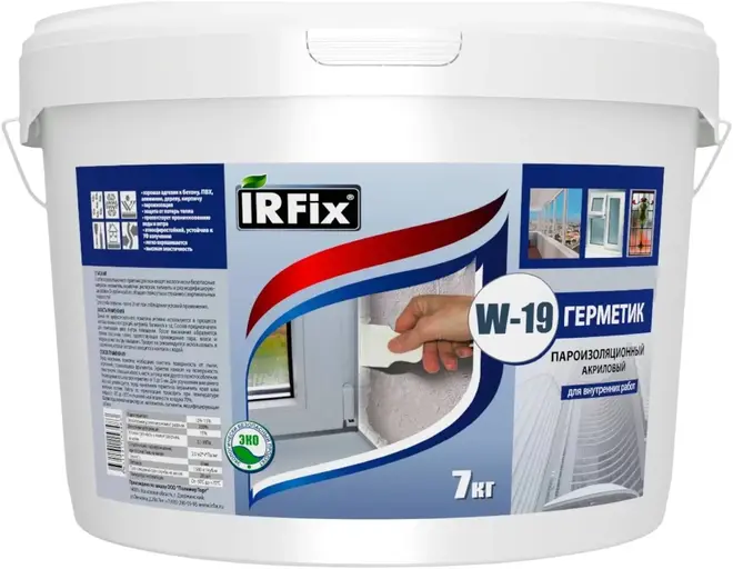Irfix W 19 герметик акриловый пароизоляционный (7 кг)