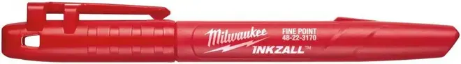 Milwaukee Inkzall маркер строительный тонкий (1 маркер в блистере 1 мм красный) №48223170