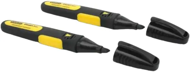 Stanley Fatmax набор маркеров строительных с плоским наконечником (2 маркера в блистере черный) №0-47-314