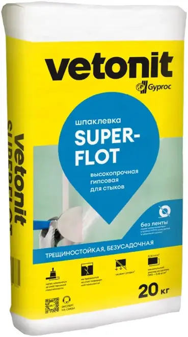 Вебер Ветонит Гипрок SuperFlot шпатлевка гипсовая для швов (20 кг)