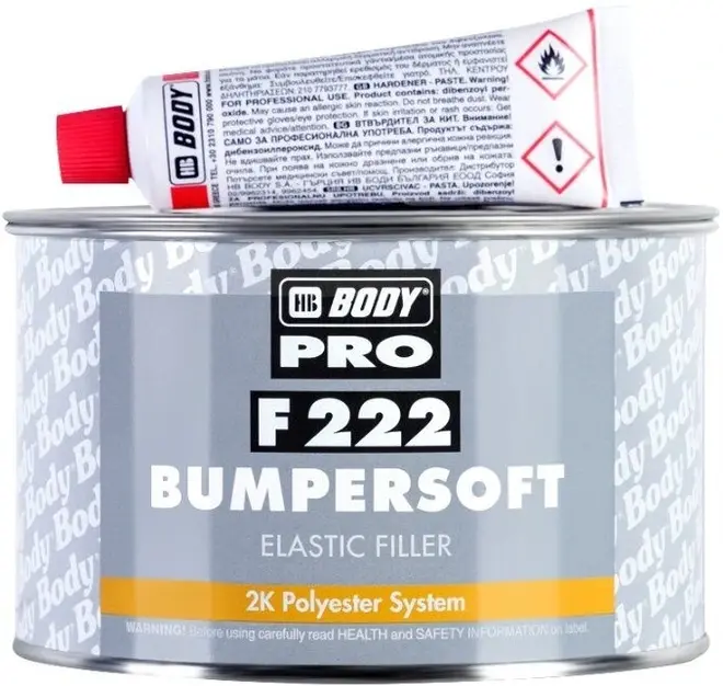 HB Body Pro Bumpersoft F 222 шпатлевка для пластика 2-комп (1 кг (комп. А+В)
