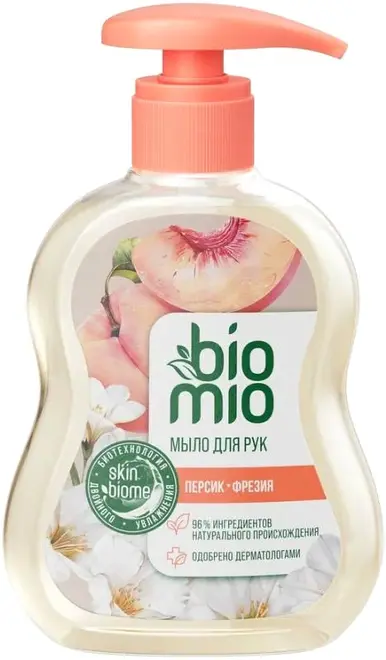 Biomio Natural Liquid Soap мыло жидкое натуральное с маслом персика (300 мл)