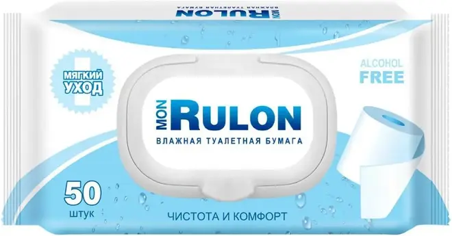 Mon Rulon бумага туалетная влажная с клапаном (50 листов в пачке)